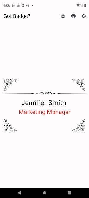 Quick Name Badge Screenshot 2
