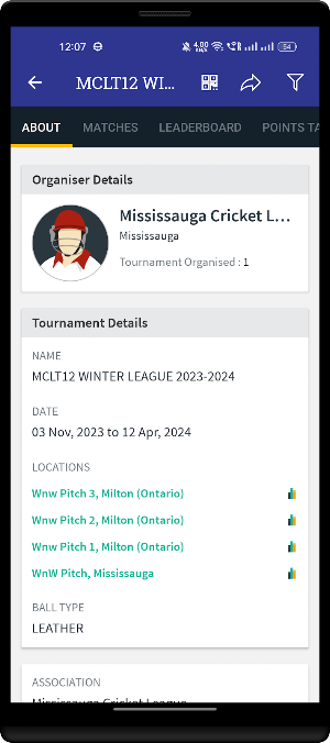 Mississauga Cricket League Screenshot 3