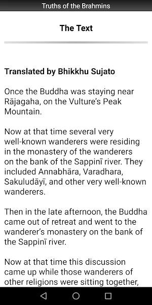 Truths of the Brahmins Sutta Screenshot 1