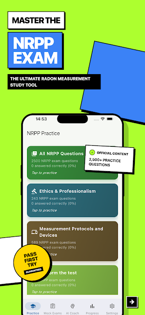 NRPP Radon Measurement Exam Screenshot 0