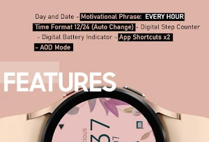 Rose Motivation Watch Face Screenshot 2