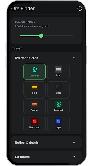 Ore Finder For MC Screenshot 2