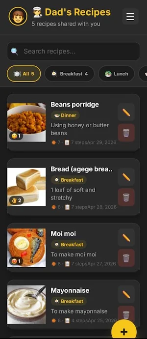 Family Recipes Screenshot 0