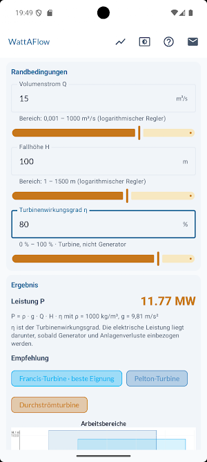 WattAFlow Water Turbine Calc Screenshot 0
