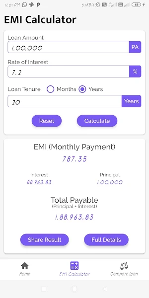 EMI Calculator Screenshot 3