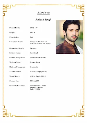 Basic Marriage Biodata Maker App Screenshot 0