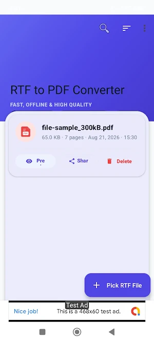 RTF to PDF Converter Screenshot 1
