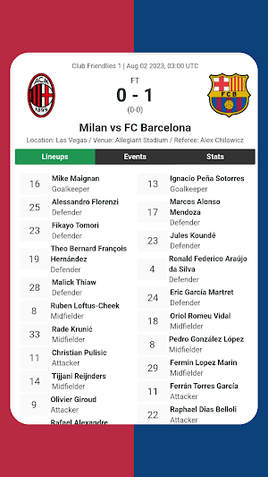 Barcelona Matches Screenshot 2