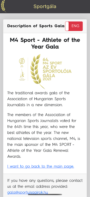 Sportgála Screenshot 1