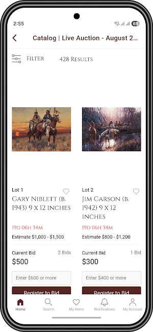 SAA Mobile Bidding Screenshot 2