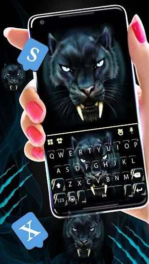 Scary Black Panther Keyboard Theme Screenshot 1