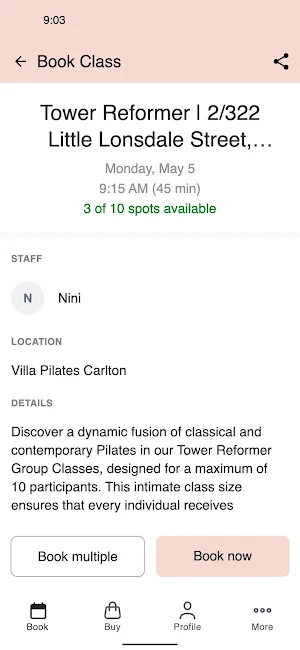 Villa Pilates Screenshot 2