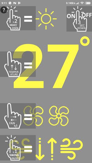 Remote 4 TOSOT AC No-Buttons NO-Settings.SWIPE/TAP Screenshot 0