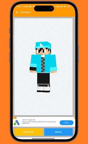 Boboiboy Skin for Minecraft PE Screenshot 2