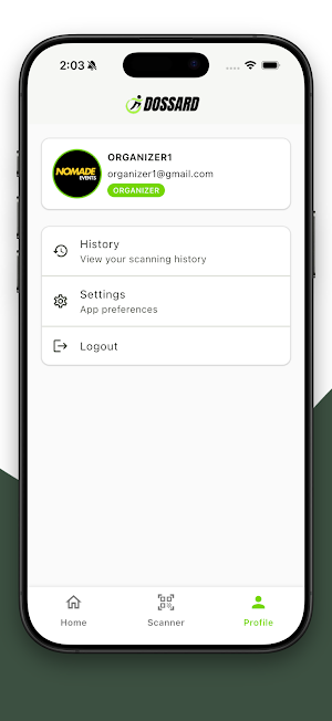Dossard Scanner Screenshot 1