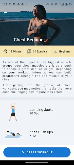 Chest Workout at home Screenshot 1