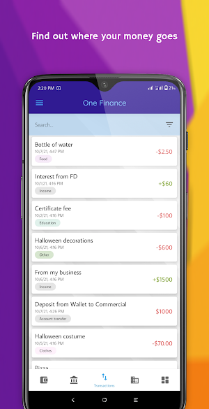 One Finance: Money Manager Screenshot 3