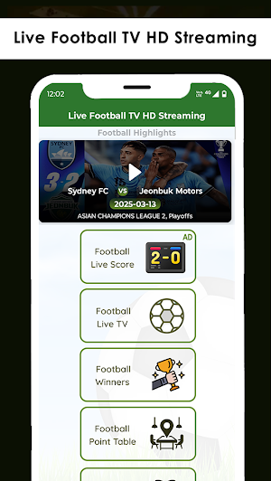 Live Football TV HD Streaming Screenshot 0