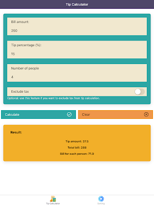 Tip Calculator Pro Screenshot 2