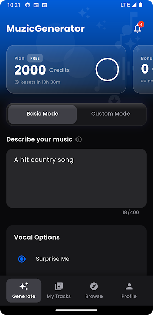 MuzicGenerator - AI Music Screenshot 1