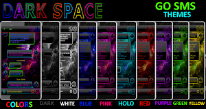THEME GO SMS DARK SPACE RED Screenshot 1