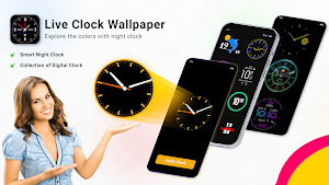 Neon Night Clock: Live Clock Screenshot 0
