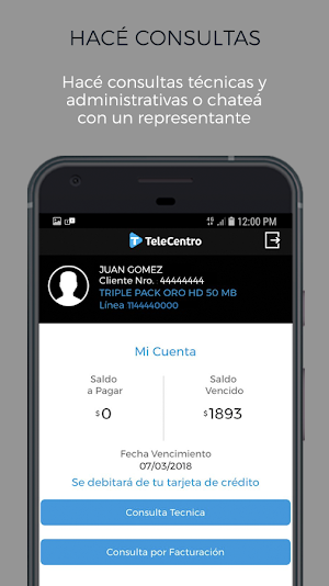 TeleCentro Sucursal Virtual Screenshot 0