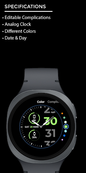 Night 150 - Analog Watch Face Screenshot 3