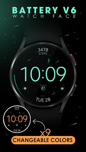 Battery v6 minimal watch face Screenshot 2