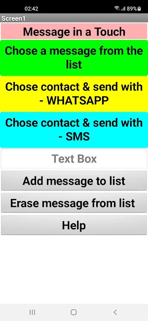 Message in a Touch screenshot 1