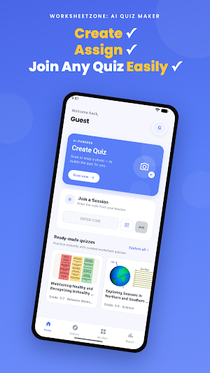 Worksheetzone: AI Quiz Maker Screenshot 0