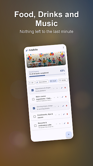 Fetefolio: Party Checklist Screenshot 2