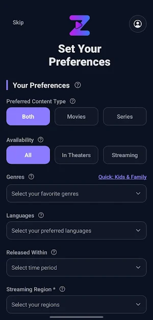 ZaaG: Movies & Series Finder Screenshot 1