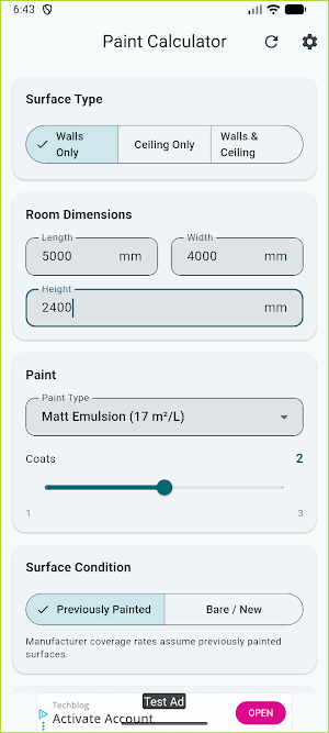 Paint Calculator Screenshot 0