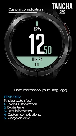 Tancha S59 Digital Watch Face Screenshot 3