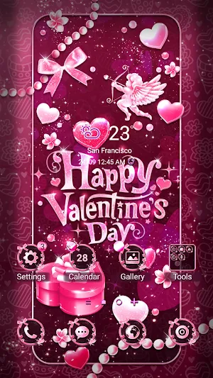 Bling Pink Valentine-Wallpaper Screenshot 0