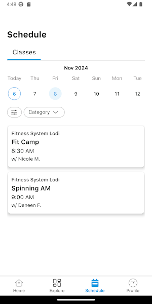 Fitness System Member App Screenshot 2