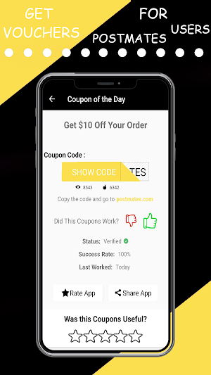 Vouchers for Postmates users Screenshot 3