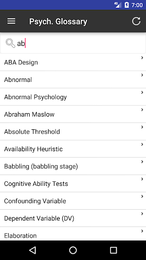 Psychology Glossary Screenshot 3