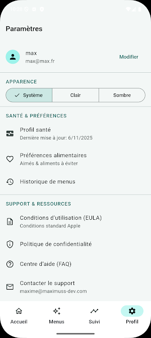 NutriSanté Screenshot 2