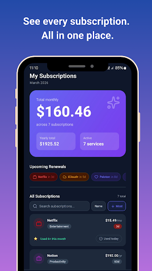 MoneyDrain: Bill Reminder App Screenshot 0