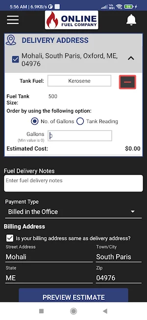 Online Fuel Company Screenshot 3