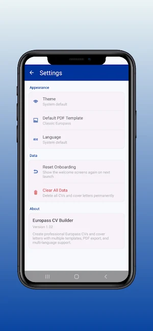 Europass CV Builder Screenshot 2