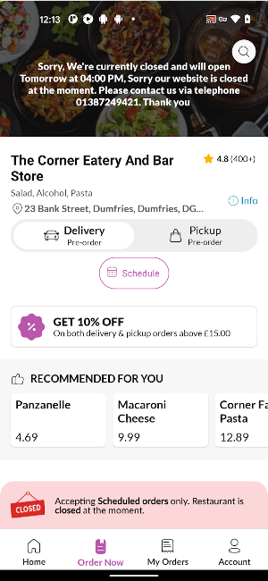 The Corner Eatery And BarStore Screenshot 2