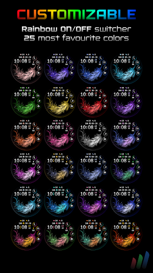 NW Vivid Feather Watch Face Screenshot 1