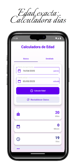 Edad exacta: Calculadora dias Screenshot 2