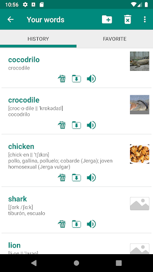Spanish English Dictionary Screenshot 2