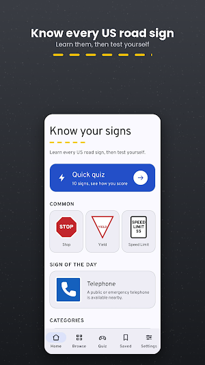 US Traffic & Road Signs Screenshot 0