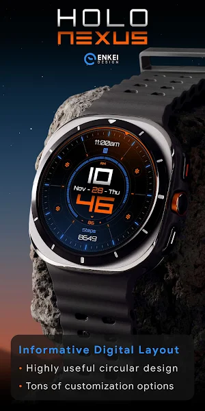 Holo Nexus digital watch face Screenshot 0