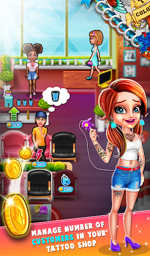 Tattoo Dash : Artistic Designs Shop Simulator Game Screenshot 1
